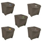 Stackable Garbage Bin Boxes 3 pcs Grey 75 L Polypropylene 152198