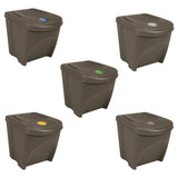 Stackable Garbage Bin Boxes 3 pcs Grey 75 L Polypropylene 152198