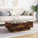 ZNTS Coffee Table with LED Smoked Oak 90x50x30 cm Engineered Wood 847522