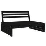 ZNTS 2 Piece Garden Lounge Set Black Solid Wood Pine 3186624