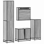 ZNTS 4 Piece Bathroom Furniture Set Grey Sonoma Engineered Wood 3301228