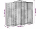 Arched Gabion Baskets 2 pcs 200x50x220/240 cm Galvanised Iron 3146446