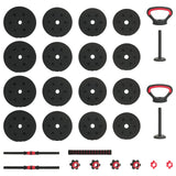 4-in-1 Dumbbell Set 30kg Black and Red 3403862