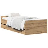 Bed Frame Artisan Oak 90 x 200 cm Engineered Wood 3446586