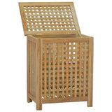 Laundry Basket Natural Solid Teak Wood 340761