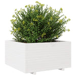 ZNTS Garden Planter White 90x90x49.5 cm Solid Wood Pine 3282535