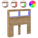 Headboard Cabinet with LED Artisan Oak 100x17x102 cm 863126