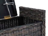Storage Bench with Cushion Black Wash 110 x 40 x 50 cm Rattan 42011576