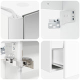 Bathroom Furniture Set 5 pcs White Engineered Wood and Glass 3407007