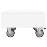 Side Table with Wheels White 50.5 x 50 x 30 cm Engineered Wood 891024