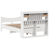 Bed Frame without Mattress White 135x190 cm Double Solid Wood Pine 3323393