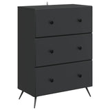 Drawer Cabinet Black 66 x 34.5 x 90 cm Engineered Wood 895526