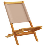 Folding Garden Chairs 8 pcs Taupe Fabric and Solid Wood 3214645