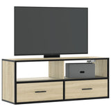 TV Cabinet Sonoma Oak 100x31x39.5 cm Engineered Wood and Metal 848930