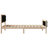 Bed Frame with Headboard Black 100 x 200 cm Solid Pine Wood 878421