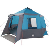 Cabin Tent 12-Person with Roof Blue and Grey 405 x 405 x 273 cm 42001099