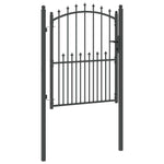 Fence Gate with Spikes Grey 150 x 100 cm Powder-coated steel 42009019