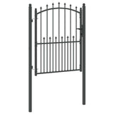 Fence Gate with Spikes Grey 150 x 100 cm Powder-coated steel 42009019