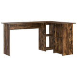 Desk with Shelf Smoked Oak 142 x 102 x 73 cm Engineered Wood 869294