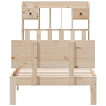 ZNTS Bookcase Bed without Mattress 90x200cm Solid Wood Pine 3322686