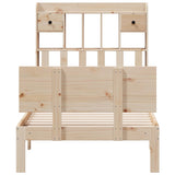 ZNTS Bookcase Bed without Mattress 90x200cm Solid Wood Pine 3322686