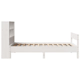 Bookcase Bed without Mattress White 90x190 cm Small Single Solid Wood Pine 3323009