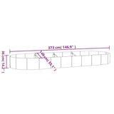 Garden Raised Bed Galvanised Steel 373x140x36 cm Silver 319037