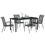 Garden Dining Set 5 pcs Black Powder-Coated Steel 3379138