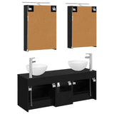 Bathroom Furniture Set 5 pcs Black Oak 3406712