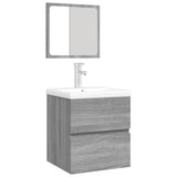 Bathroom Sink Cabinet with Basin and Mirror Grey Sonoma 3114177