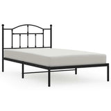 Metal Bed Frame without Mattress with Headboard Black 100x200cm 353434