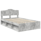 Bed Frame Concerte Grey 135 x 190 cm Solid Pine Wood 3412910