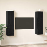 TV Cabinet Set Wall-mounted Black Oak Engineered Wood 3393517