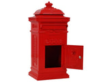 Pillar Letterbox Aluminium Vintage Style Rustproof Red 43891
