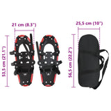 3 in 1 Snowshoes Red and Black 53.5 x 21 cm Aluminum and HDPE 42021419