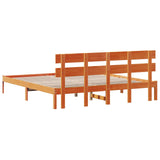 Bed Frame with Headboard Brown 200 x 200 cm Solid Pine wood 872151