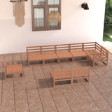 9 Piece Garden Lounge Set Honey Brown Solid Pinewood 3075637