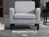 Linen-Look Boxy Armchair - Light Grey T3398P342985