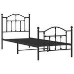 Metal Bed Frame without Mattress with Footboard Black 90x190cm 353449