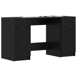Desk with Drawer Black Oak 133 x 50 x 75 cm Engineered Wood 3332512