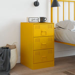 ZNTS Bedside Cabinet Mustard Yellow 34.5x39x62 cm Steel 841781