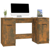 Desk with Side Cabinet Smoked Oak Engineered Wood 3115913