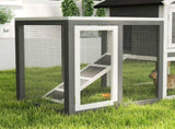 Rabbit Hutch Outdoor Wooden Guinea Pig Hutch Rabbit Run Bunny Cage Small Animal House Pull-Out Tray, T3398P350029