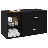 Bathroom Furniture Set 2 pcs Black Oak Engineered Wood 3403937