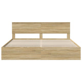 Bed Frame with Drawer Sonoma Oak 200 x 200 cm Engineer Wood 3410674