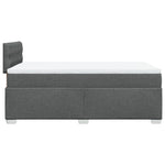 ZNTS Box Spring Bed with Mattress Dark Grey 120x200 cm Fabric 3285863