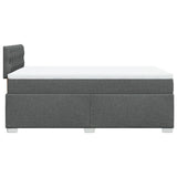 ZNTS Box Spring Bed with Mattress Dark Grey 120x200 cm Fabric 3285863