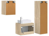 Bathroom Furniture Set 3 pcs Sonoma Oak 33 x 34.5 x 160 cm 3406075
