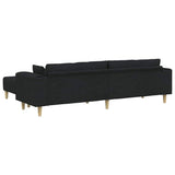 Fabric Sofa with Cushion 3 pcs Black 208 cm Fabric 3335164