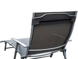 Folding Sun Lounger, Texteline Recliner Chair, 5-Level Adjustable Patio Garden, Grey T3398P315465